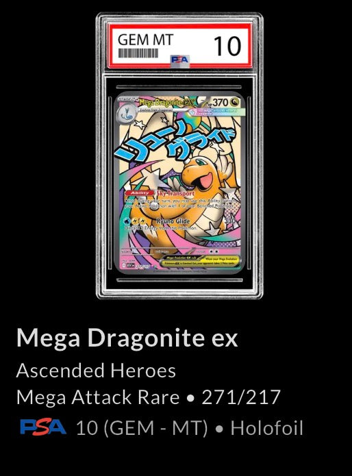 Pokemon Mega Dragonite EX : Mega Attack Rare 271/217 : Ascended Heroes - PSA 10