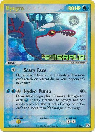 Kyogre Reverse Holo Emerald Stamp - 15/106 - LP