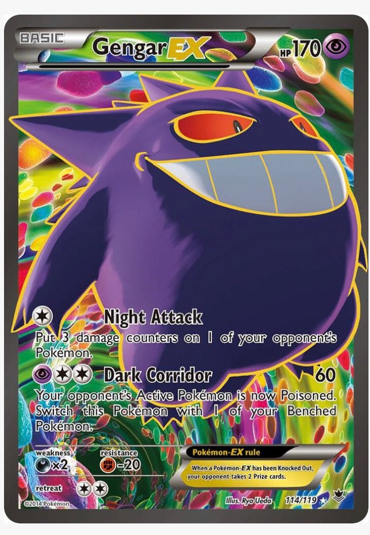 Gengar EX (114 Full Art) - XY - Phantom Forces - NM Condition