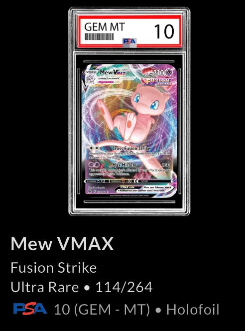 Pokemon Mew VMAX 114/264 : Fusion Strike Ultra Rare - PSA 10