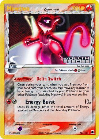 Mewtwo Reverse Holo Stamped - EX Delta Species 12/113 - MINT